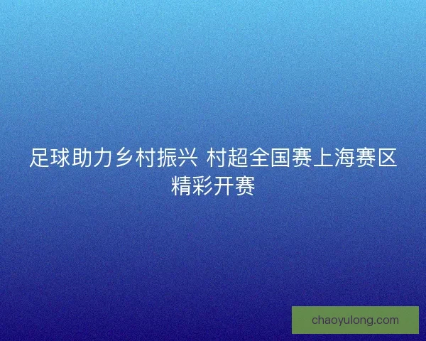 足球助力乡村振兴 村超全国赛上海赛区精彩开赛